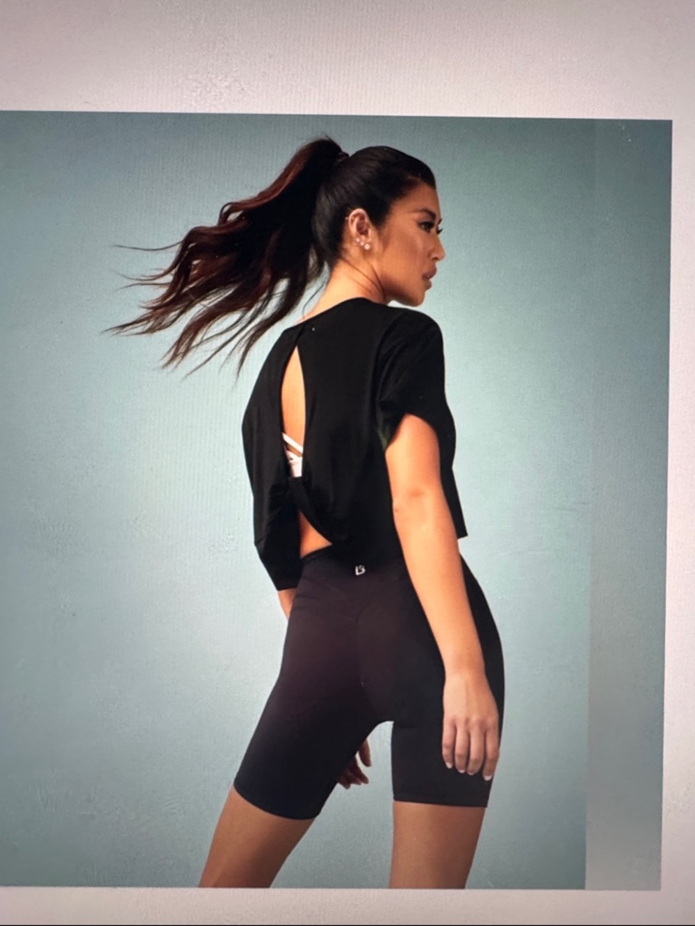 BuffBunny Black Cropped Boxy Tee, Rainforest Crop, NWT, large